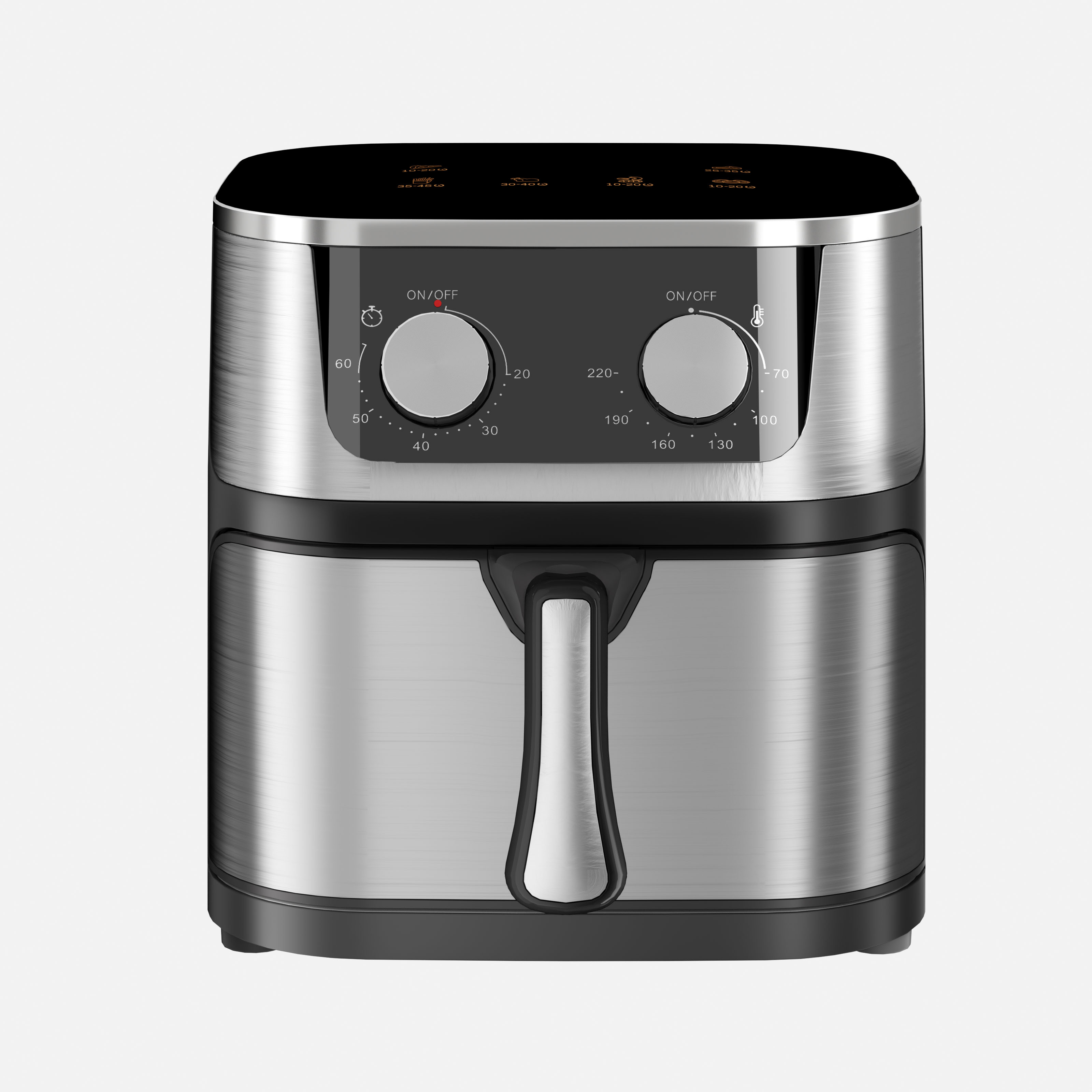 10L Dual-Knob Air Fryer, 1400W, 360° Heating, No Flip, Dishwasher Safe