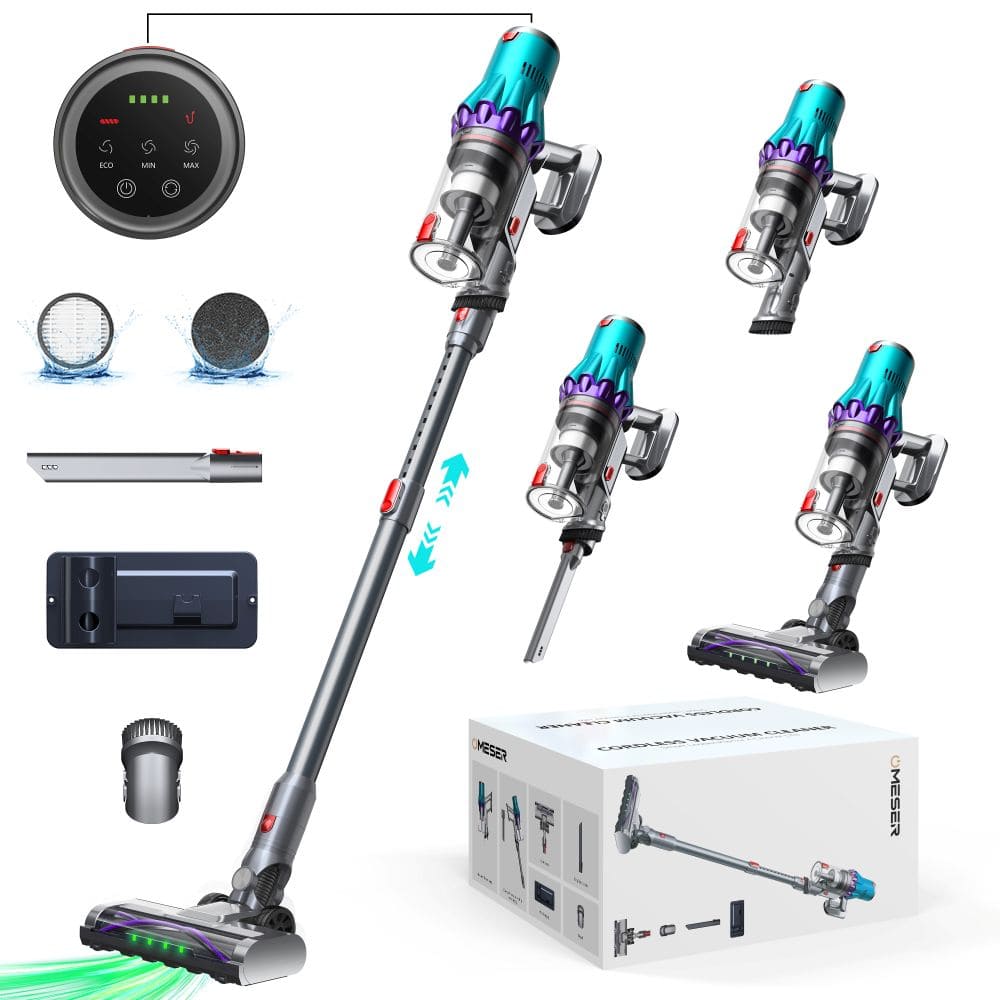 30Kpa Cordless Vacuum with Touch Screen, 1000ml Dust Cup & 50-Min Runtime–S15