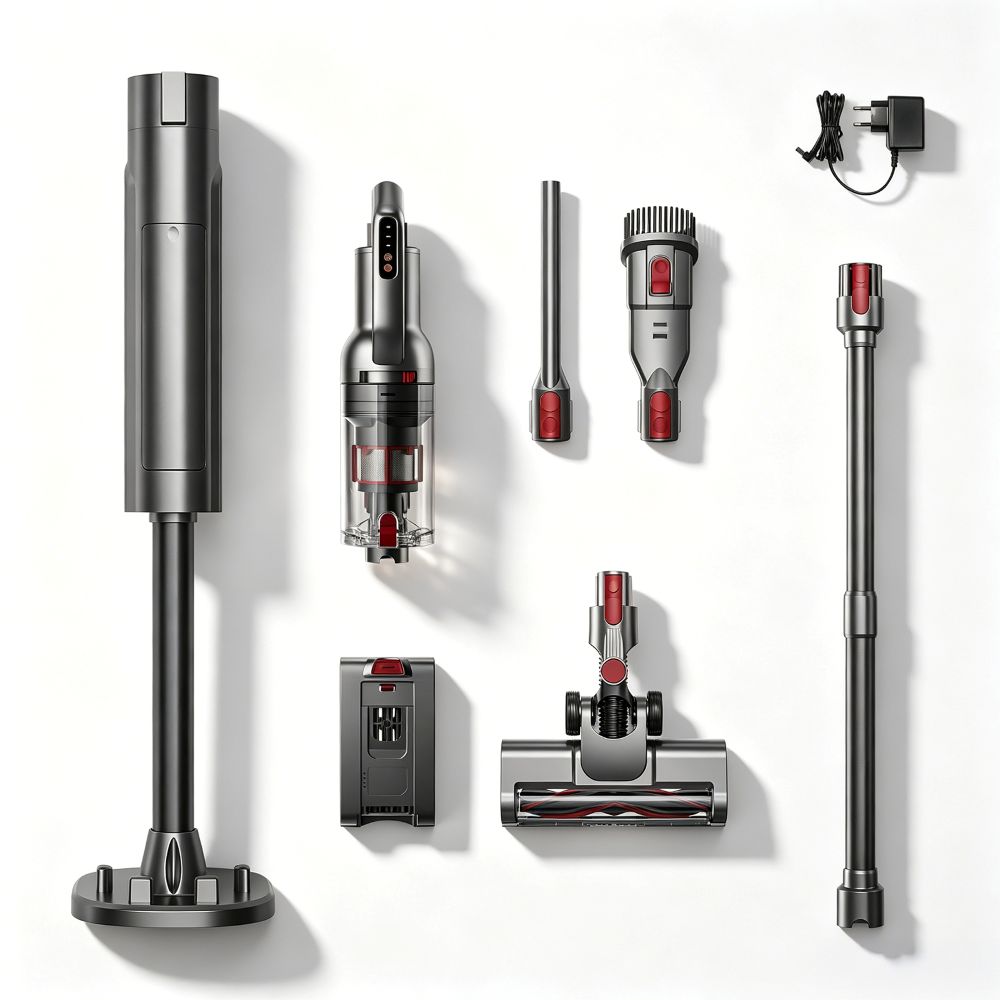 Self-Emptying Cordless Vacuum with 30Kpa Suction, 1500ml Station ，LED Smart Lighting& Touch Screen