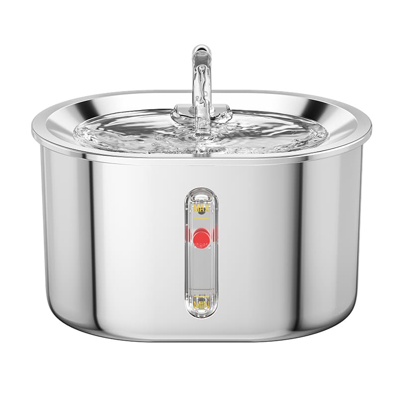 304 Stainless Steel Pet Water Fountain – 2.5L, 25dB Quiet, Smart Induction