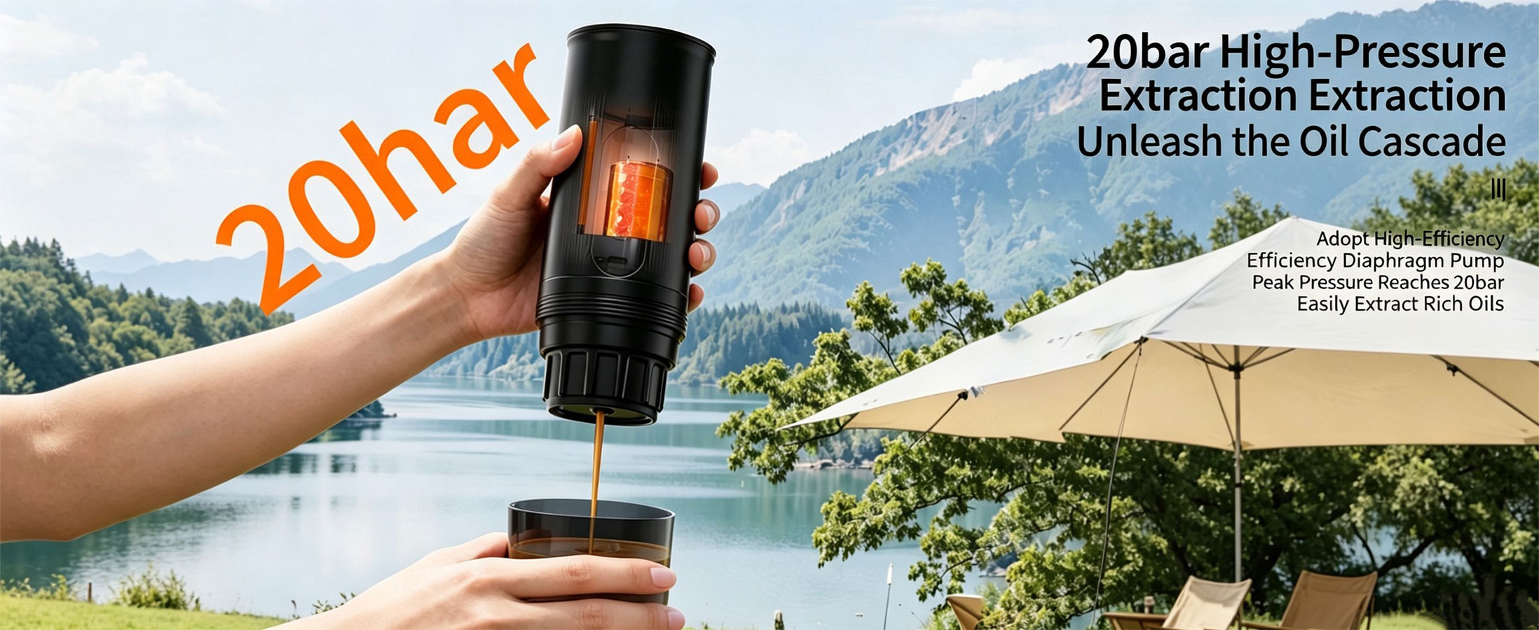 100W Fast Heating Portable Espresso – Ice Water Brew Ready in 150 Seconds